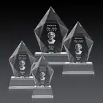 Trophée Devron en cristal optique sur socle - Gravure 3D