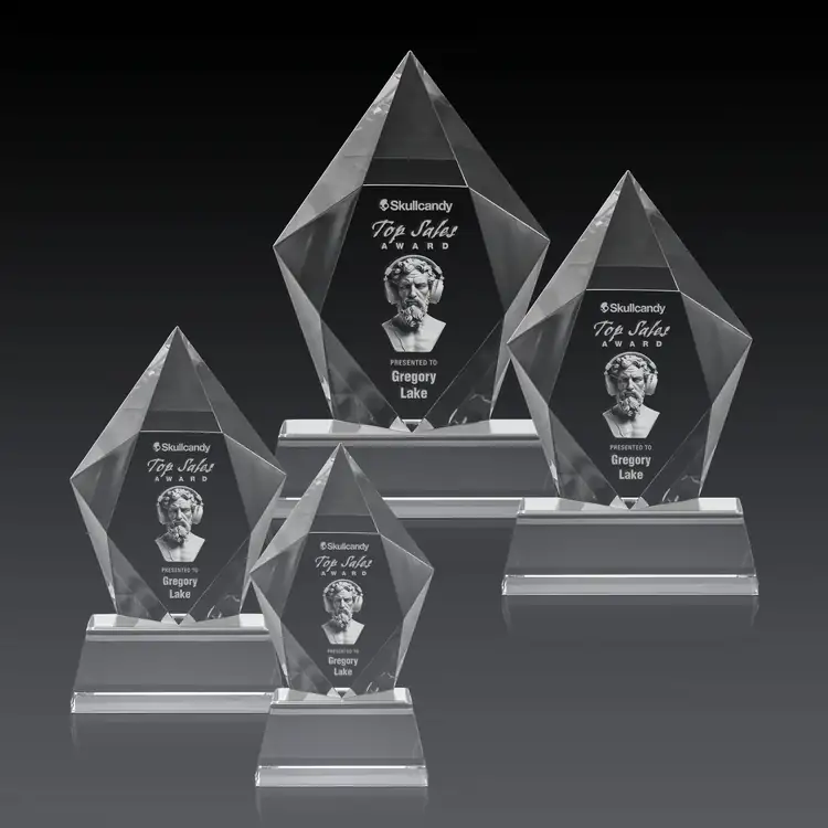 Devron Optical Crystal on Base Award - 3D Engraving