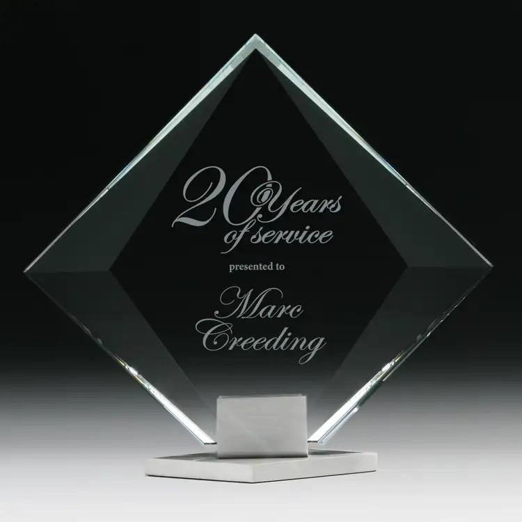 R.S. Owens Diamond Solitaire Starfire Crystal and Aluminum Award #3
