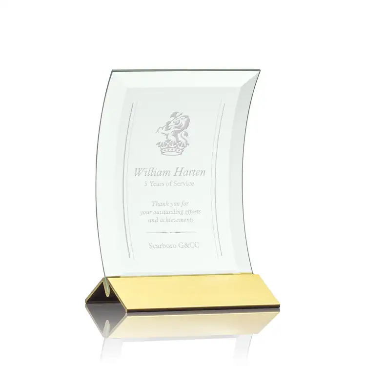 Trophée Dominga en verre jade sur socle doré #2