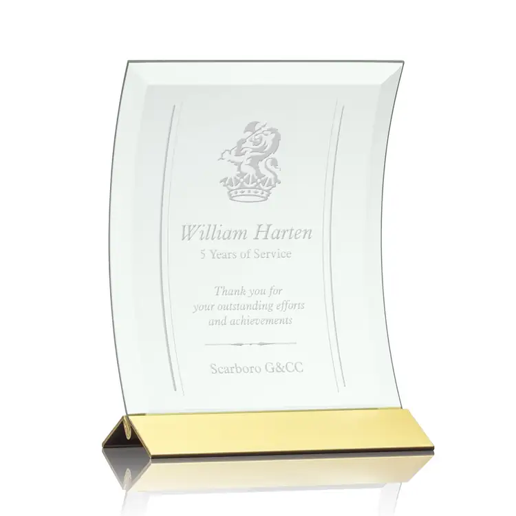 Trophée Dominga en verre jade sur socle doré #4