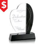 Trophée Dunedin en cristal optique sur base noire