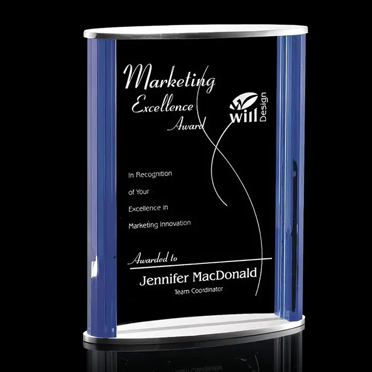 Dunlop Blue Optical Crystal and Aluminum Award