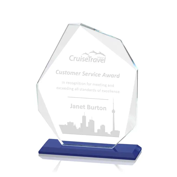 Durham Crystal Award on Blue Base - Deep Etch #2