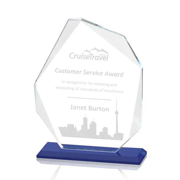 Durham Crystal Award on Blue Base - Deep Etch #3