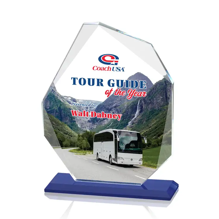 Durham Crystal Award on Blue Base - Multicolor #3