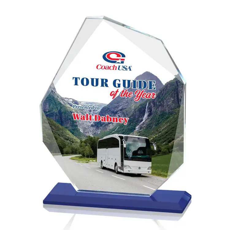 Durham Crystal Award on Blue Base - Multicolor #4