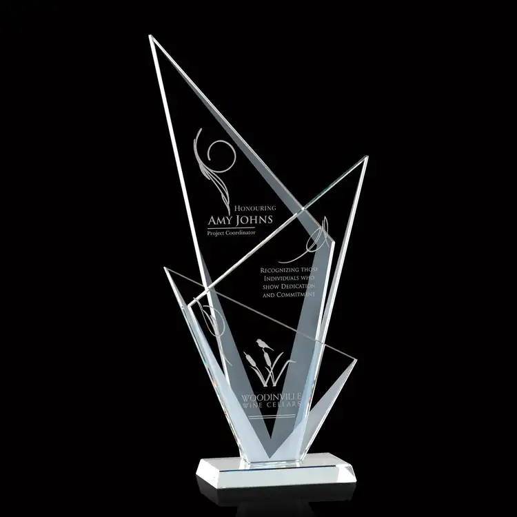Eastdale Three-Triangle Starfire Glass Award