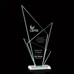 Trophée Eastdale à trois triangles en verre jade