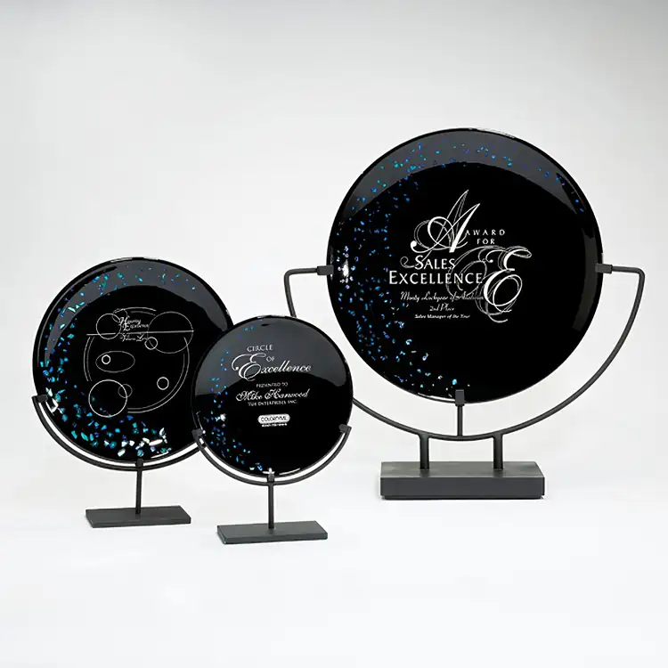 Trophée Eclipse en verre d’art