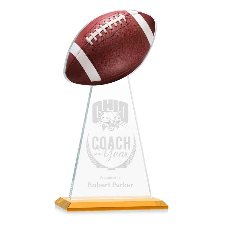 Edenwood Football Award - Starfire Crystal - Engraved #2