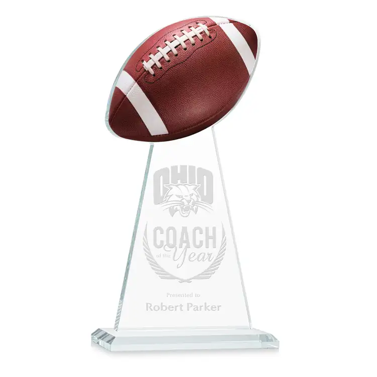 Edenwood Football Award - Starfire Crystal - Engraved #3