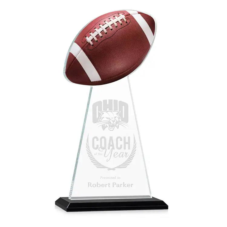 Edenwood Football Award - Starfire Crystal - Engraved #5