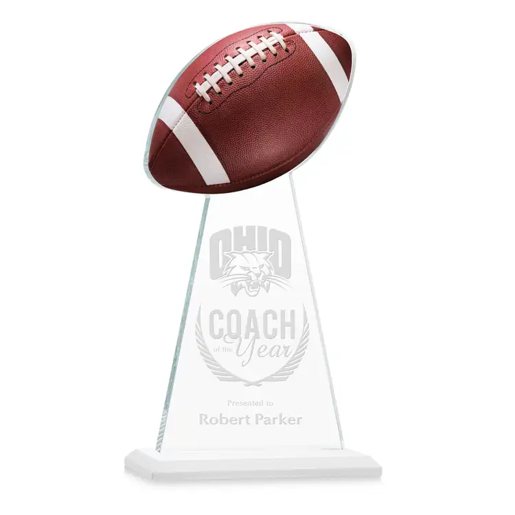 Edenwood Football Award - Starfire Crystal - Engraved #8