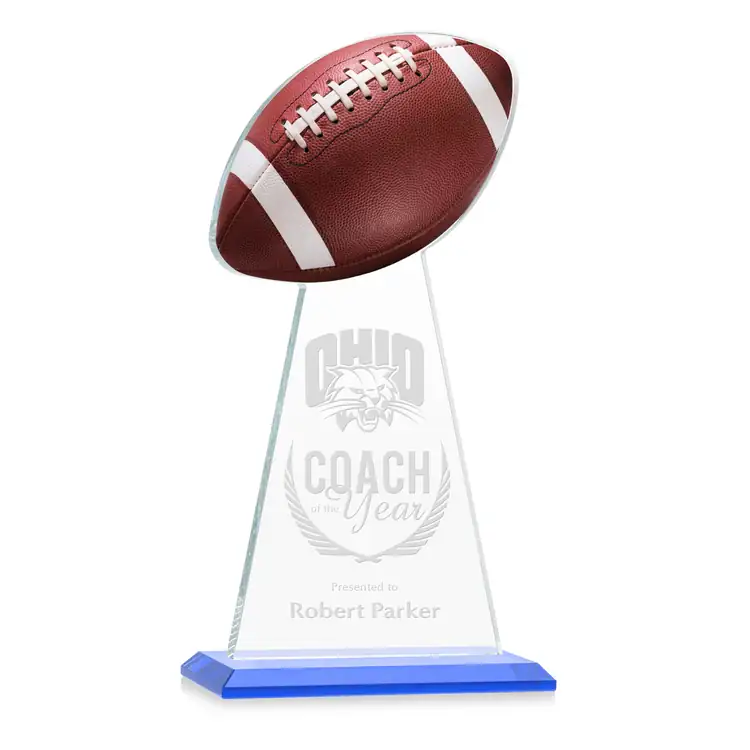 Edenwood Football Award - Starfire Crystal - Engraved #9