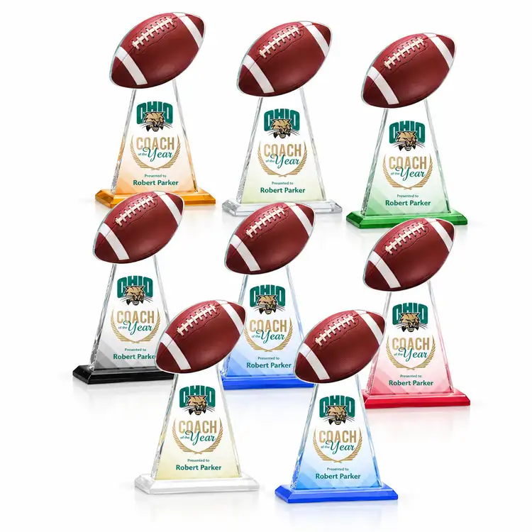 Trophée Edenwood football en cristal Starfire - Multicolore