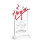 Trophée EdgeCraft rectangulaire sur socle Mitered en cristal Starfire - Gravure et multicolore