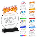 Trophée EdgeCraft rond sur socle biseauté