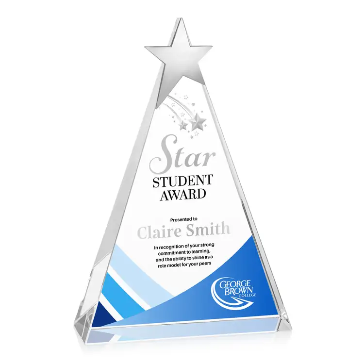 Eglinton Optical Crystal Award with Silver Star - Multicolor #4