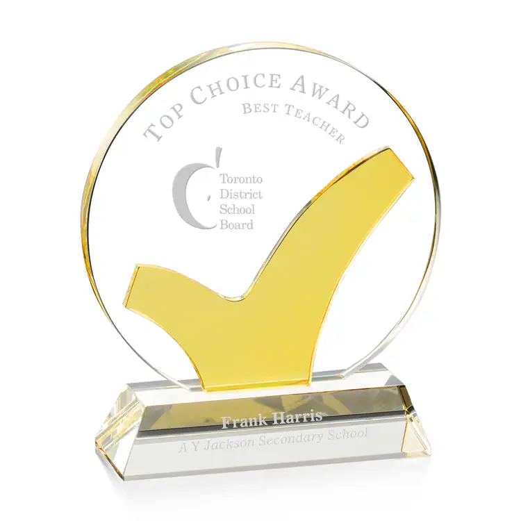 Trophée Elmsley à coche en cristal optique #2