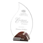 Trophée Eloisa en cristal Starfire sur supports en noyer