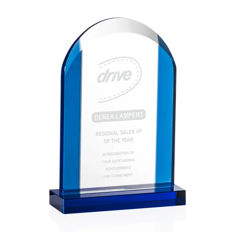 Embleton Blue and Clear Optical Crystal Award #2