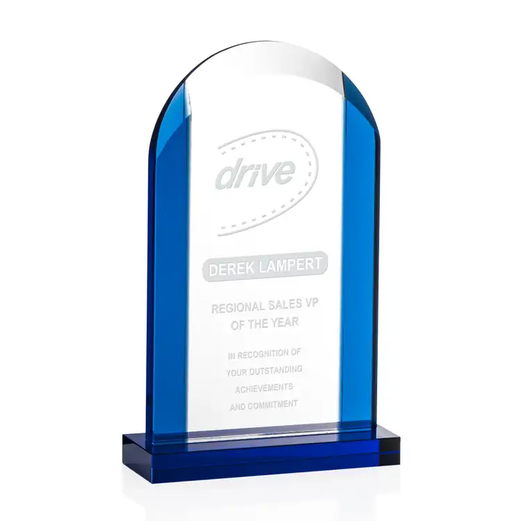 Embleton Blue and Clear Optical Crystal Award #3