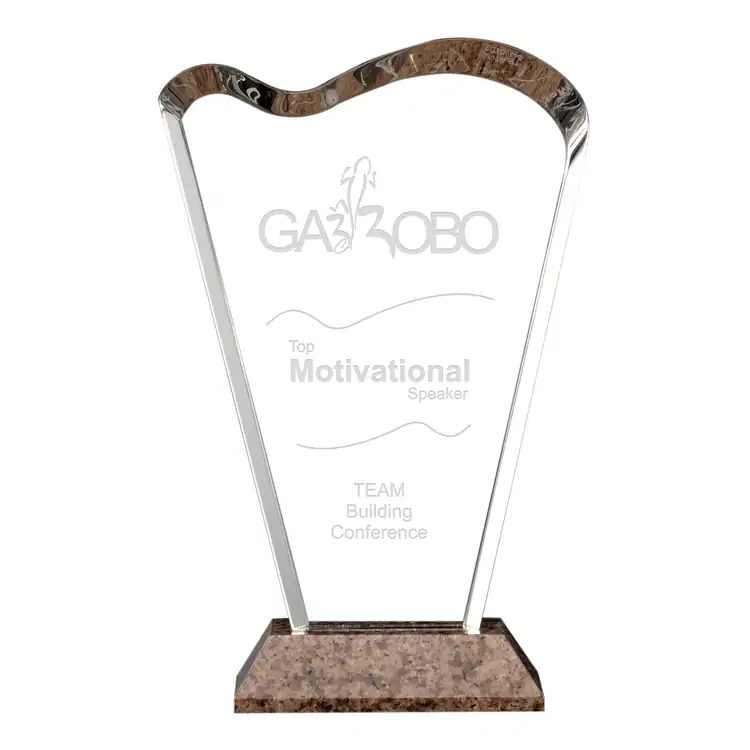 Escada Optical Crystal and Brown Granite Award #3