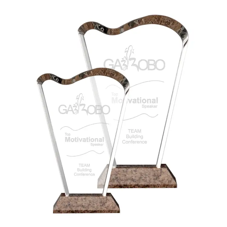 Escada Optical Crystal and Brown Granite Award