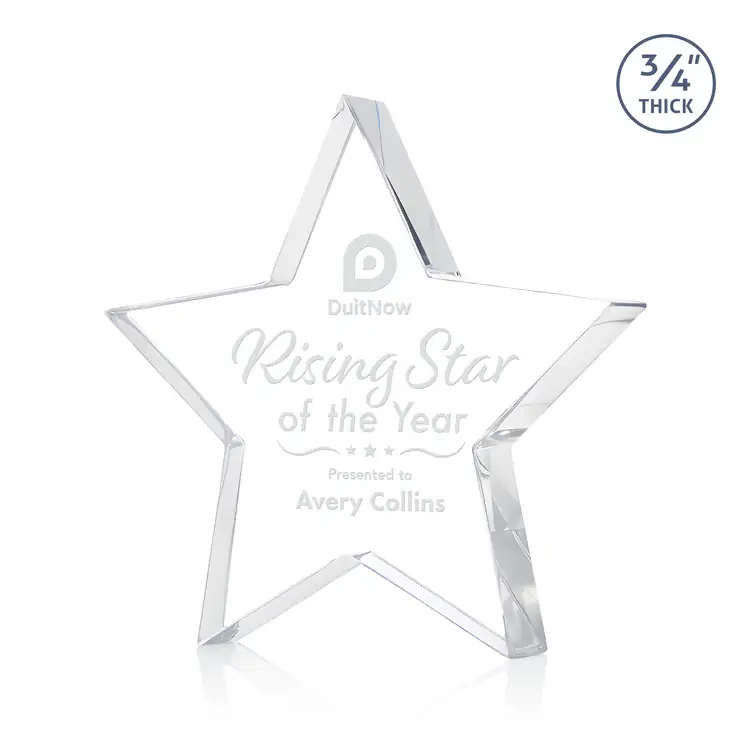 Esna Star Award - Starfire Crystal - Engraved #2