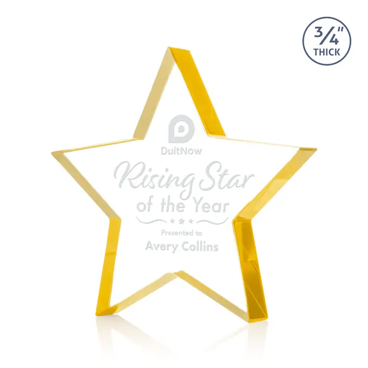 Esna Star Award - Starfire Crystal - Engraved #3