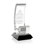 Trophée Estridge en cristal optique sur socle noir