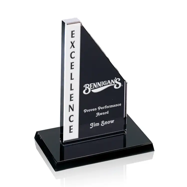 Executive Tower Grey Glass Award - Deep Etch #2