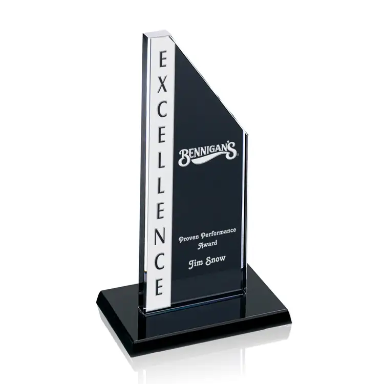 Executive Tower Grey Glass Award - Deep Etch #3