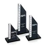 Trophée Executive Tower en verre gris - Gravure