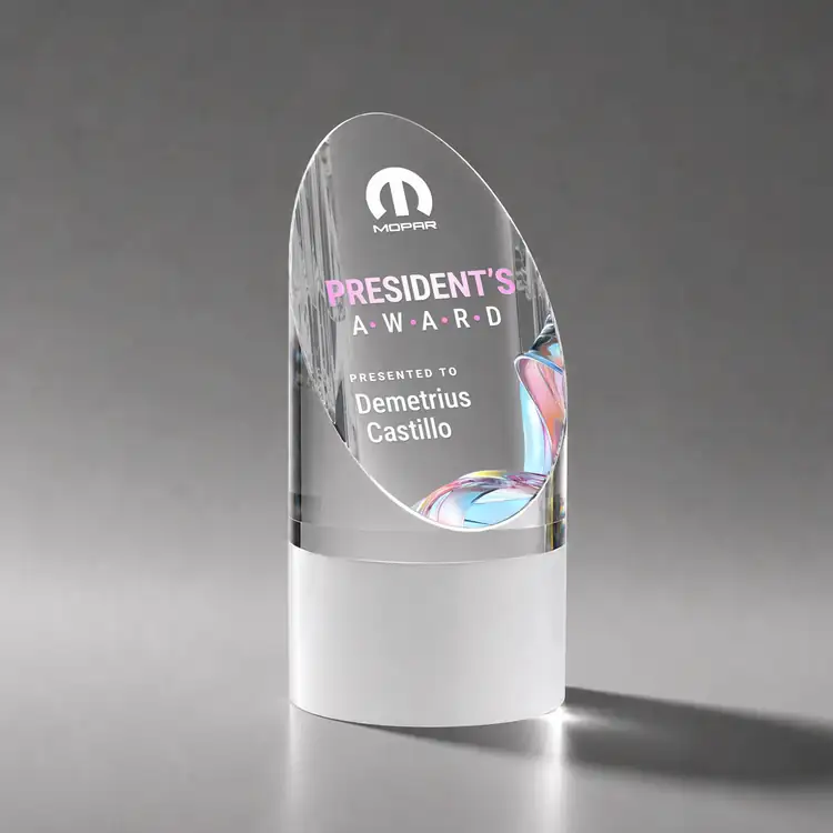 Faccini White Optical Crystal Award Multicolor #2