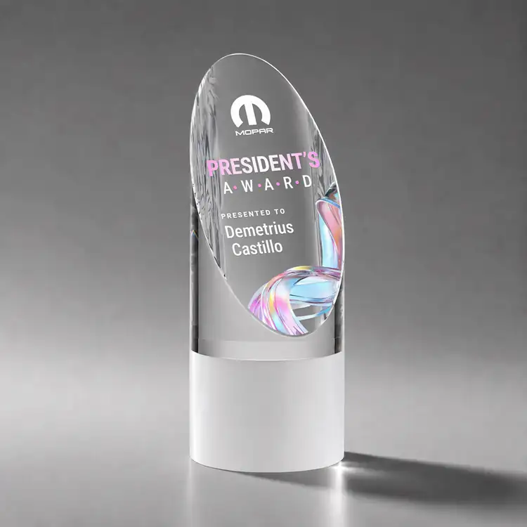 Faccini White Optical Crystal Award Multicolor #3