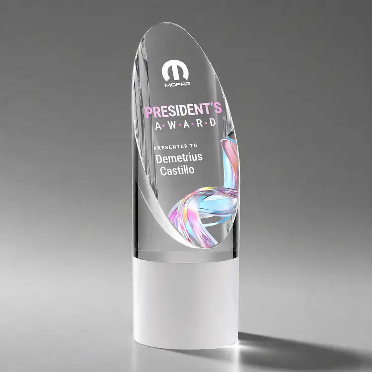 Faccini White Optical Crystal Award Multicolor #4