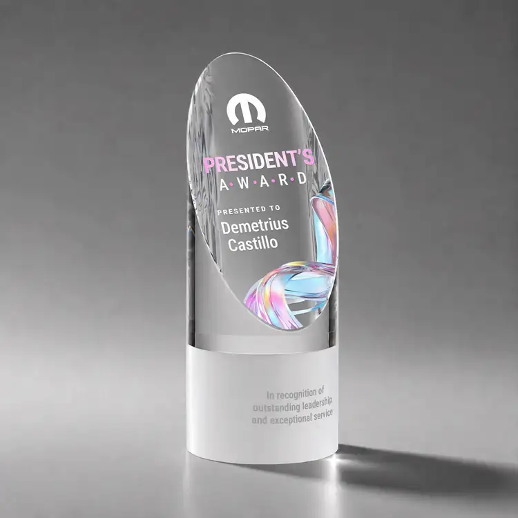 Faccini White Optical Crystal Award Multicolor #5