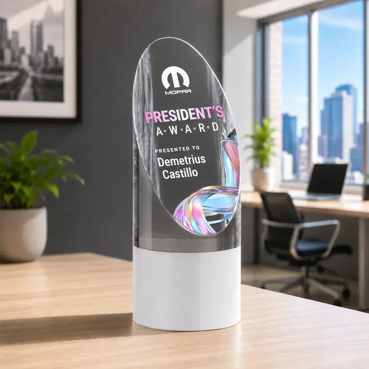 Faccini White Optical Crystal Award Multicolor #6
