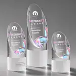 Trophée Faccini en cristal optique blanc Multicolore