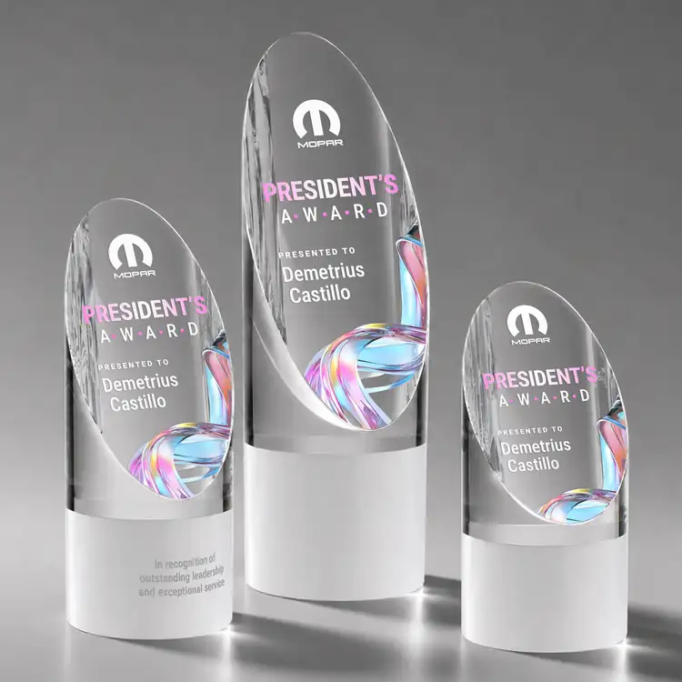 Faccini White Optical Crystal Award Multicolor
