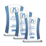 Trophée Fairford en cristal Starfire avec accents bleus - Multicolore