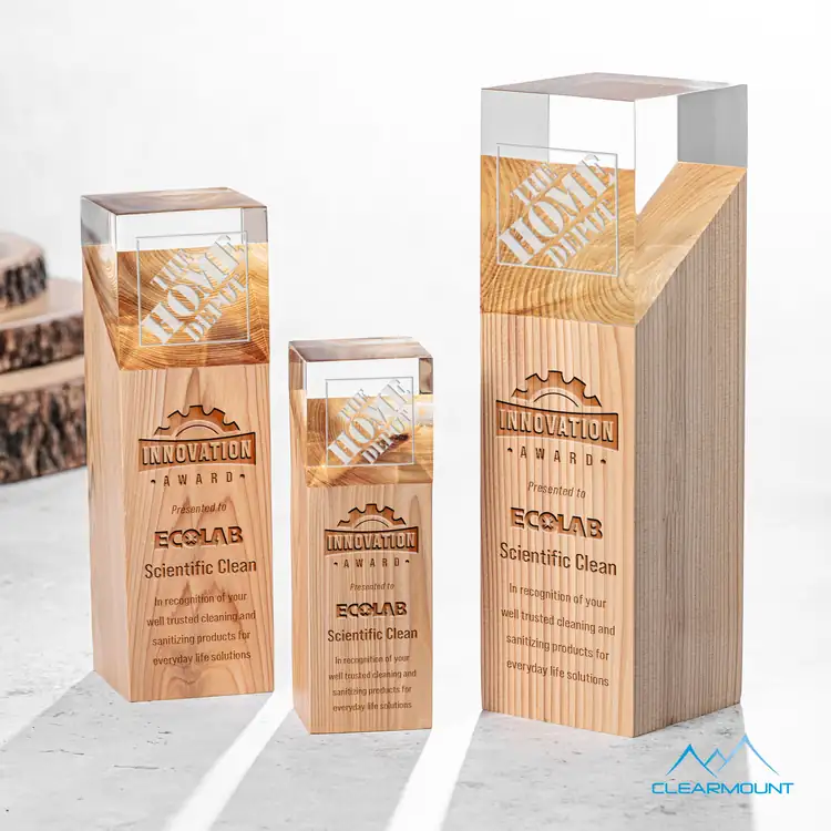 Falaise Wood and Acrylic Award - Laser Engraving
