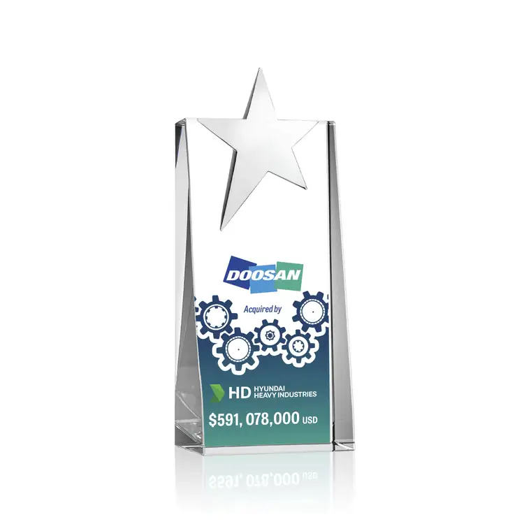 Fanshaw Crystal Award with Silver Star - Multicolor #2