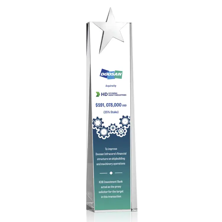 Fanshaw Crystal Award with Silver Star - Multicolor #5