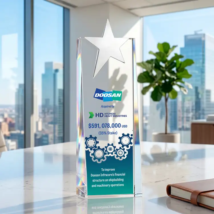 Fanshaw Crystal Award with Silver Star - Multicolor #6