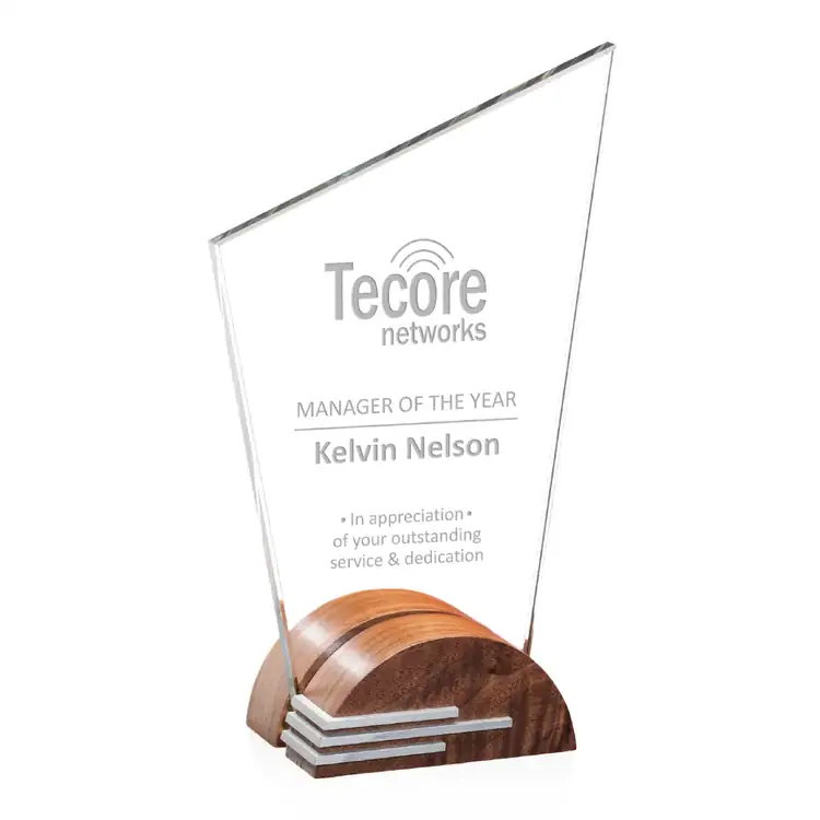 Federer Starfire Crystal and Walnut Award