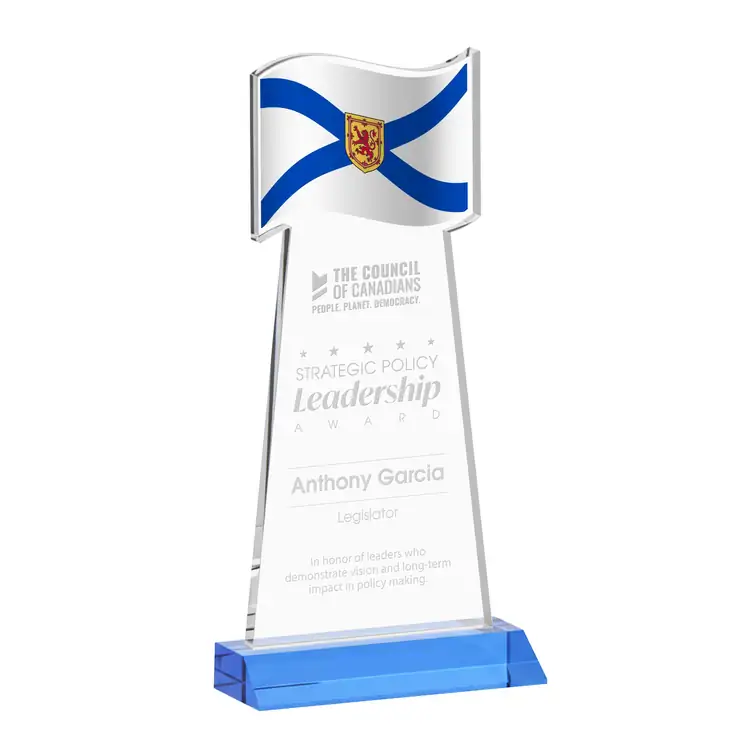 Flag Award - Starfire Crystal - Engraved #10