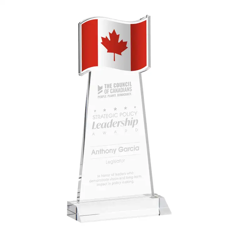 Flag Award - Starfire Crystal - Engraved #2